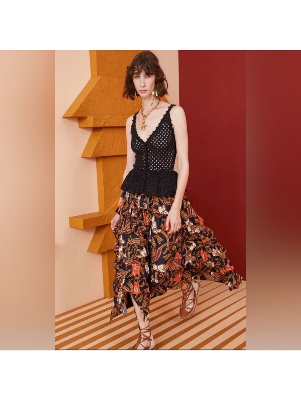 Ulla Johnson Estrella Peplum Crochet Top- NWT